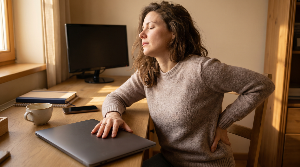 Here is the real reason physio, chairs, and stretches cannot fix desk pain — and what would actually have to happen for it to stop.